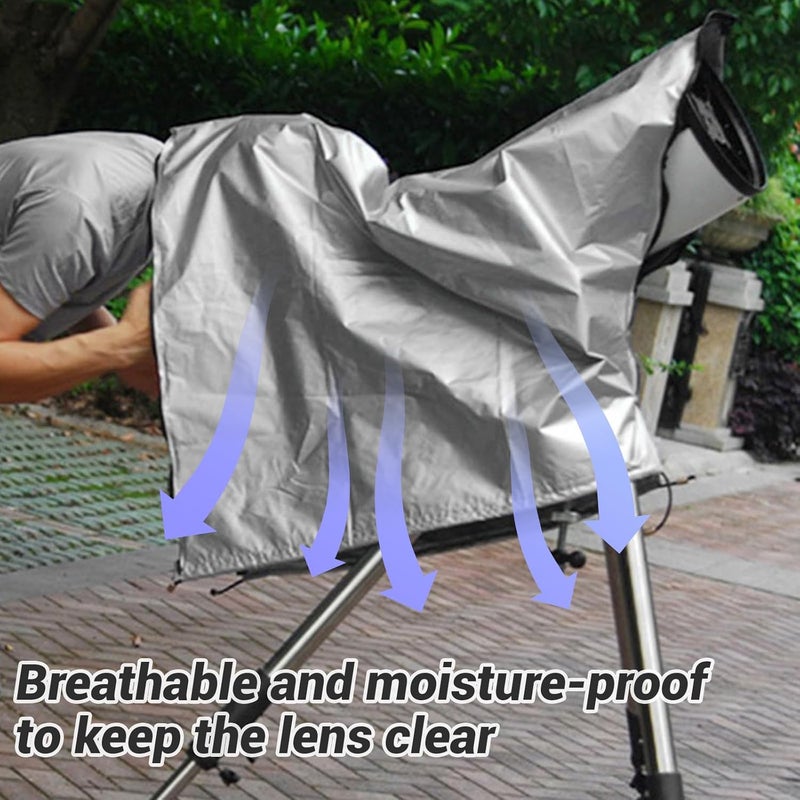 LCJAOF Waterproof Adjustable Telescope Cover - Dustproof Sun Shade with Drawstring for Indoor Outdoor Astronomical Telescopes （150x85cm） - Image 5